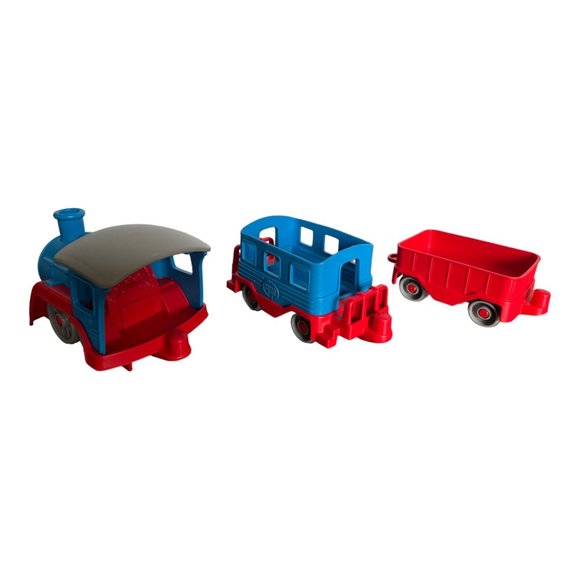 Green Toys 3- Pc Red & Blue Train Playset - Picture 9 of 11